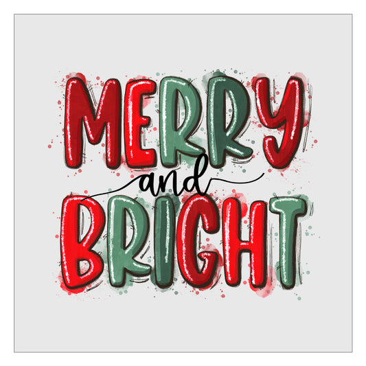 Merry And Bright - Design 4 DTF Transfer