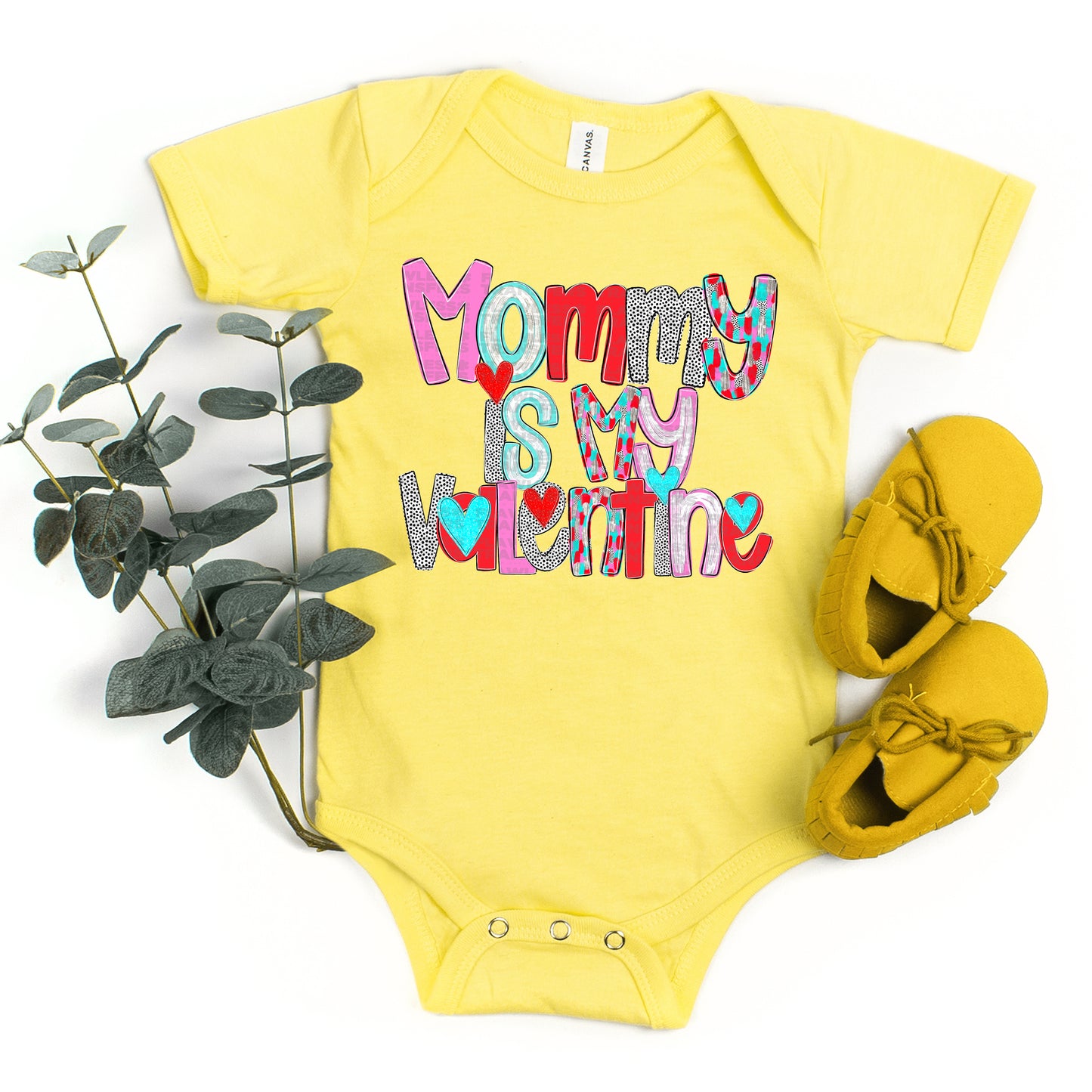 Mommy Is My Valentine - Hearts Poppy Alpha DTF Transfer