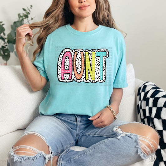 Aunt Bright Color Doodle Dalmatian Dots DTF Transfer