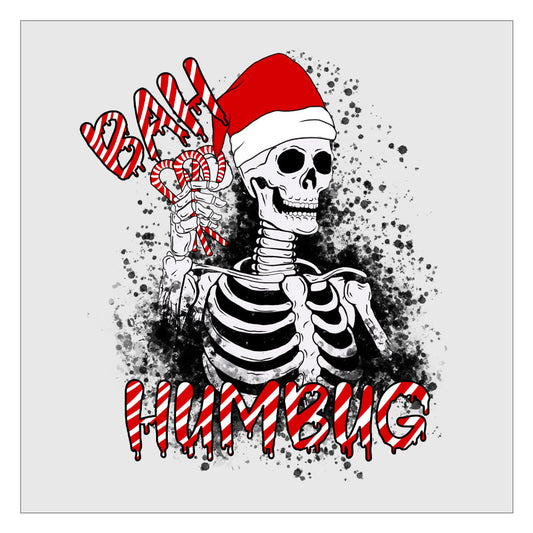 Bah Humbug Skeleton DTF Transfer