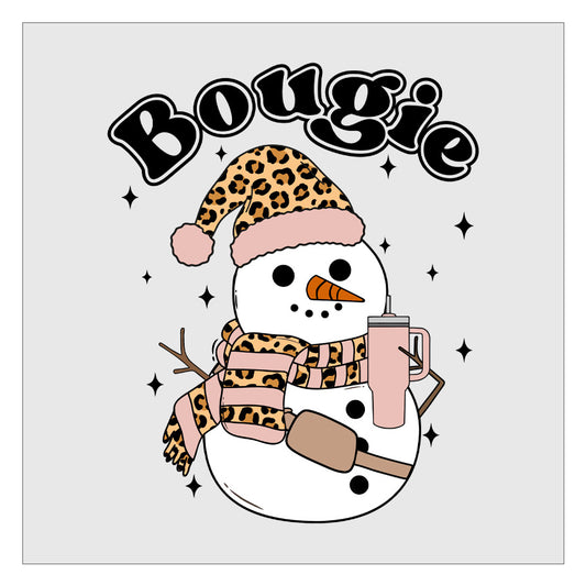 Bougie Snowman - Leopard DTF Transfer