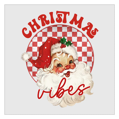 Christmas Vibes Vintage Santa - Red DTF Transfer