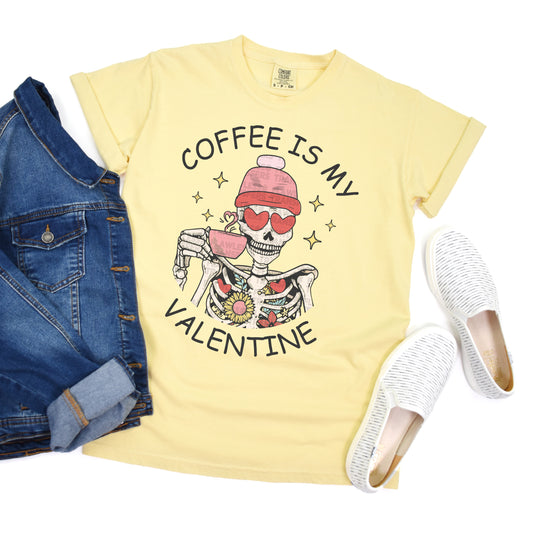 Coffee Is My Valentine - Skeleton DTF Transfer