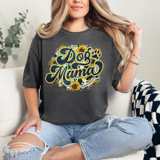 Dog Mama Sunflower Round DTF Transfer