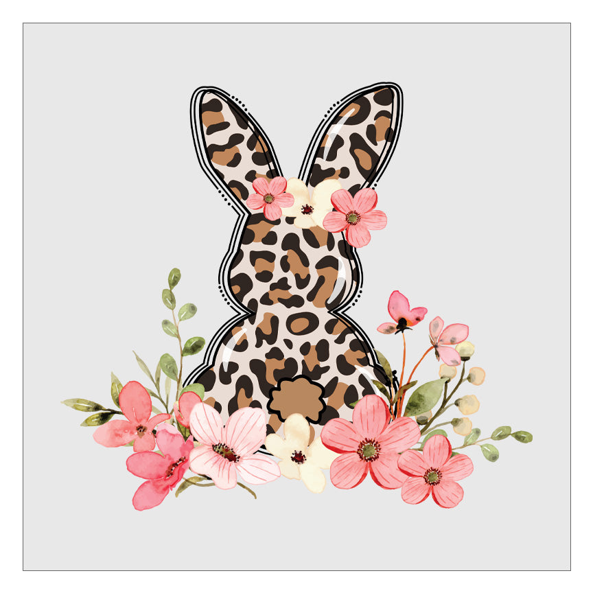 Easter Bunny - Leopard Floral DTF Transfer