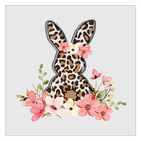 Easter Bunny - Leopard Floral DTF Transfer