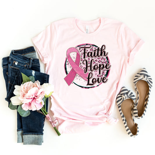 Faith Hope Love - Breast Cancer Awareness DTF Transfer