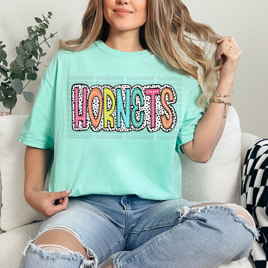 Hornets Bright Color Doodle Dalmatian Dots DTF Transfer