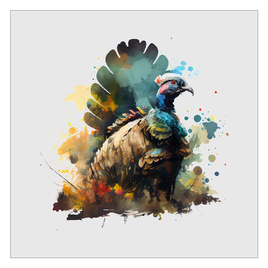 Watercolor Turkey DTF Transfer, Turkey Hunter, Hunting DTF, Ready For Press, Hot Peel, Transfers For Shirts, Heat Transfer, Direct To Film