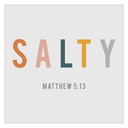 Salty Matthew 5 13 DTF Transfer Ready For Press, Hot Peel, Transfers For Shirts, Heat Transfer, Faith, Bible Quotes, Jesus, Christian