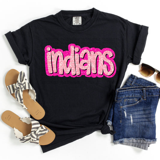 Indians Pink Glitter DTF Transfer