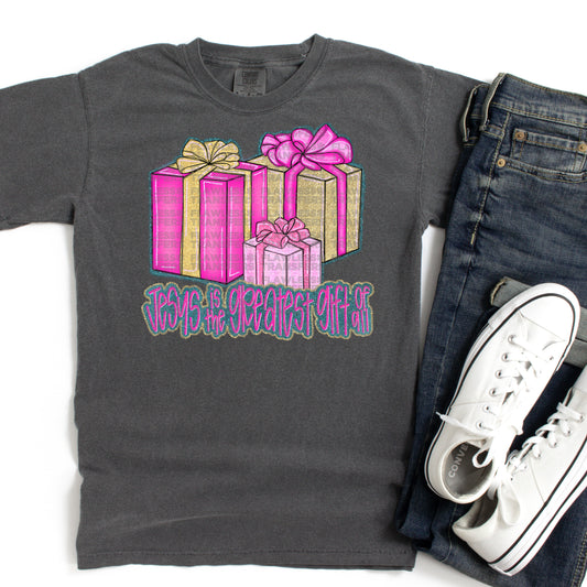 Jesus Is The Greatest Gift Of All - Preppy Pink DTF Transfer