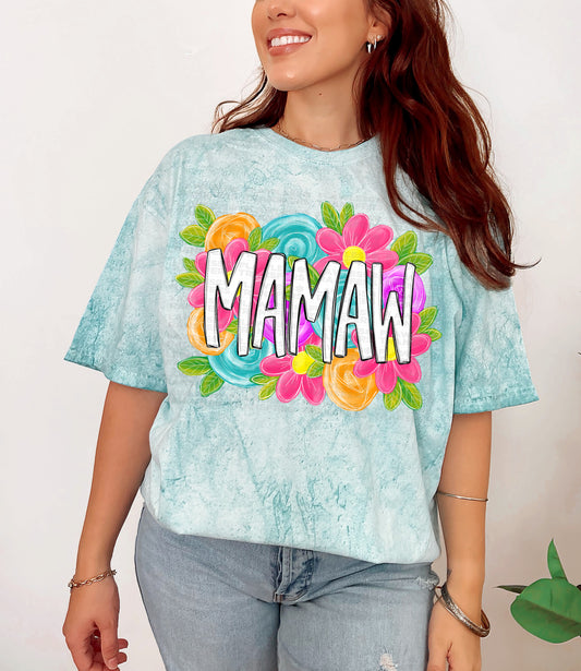 Mamaw Bright Floral DTF Transfer