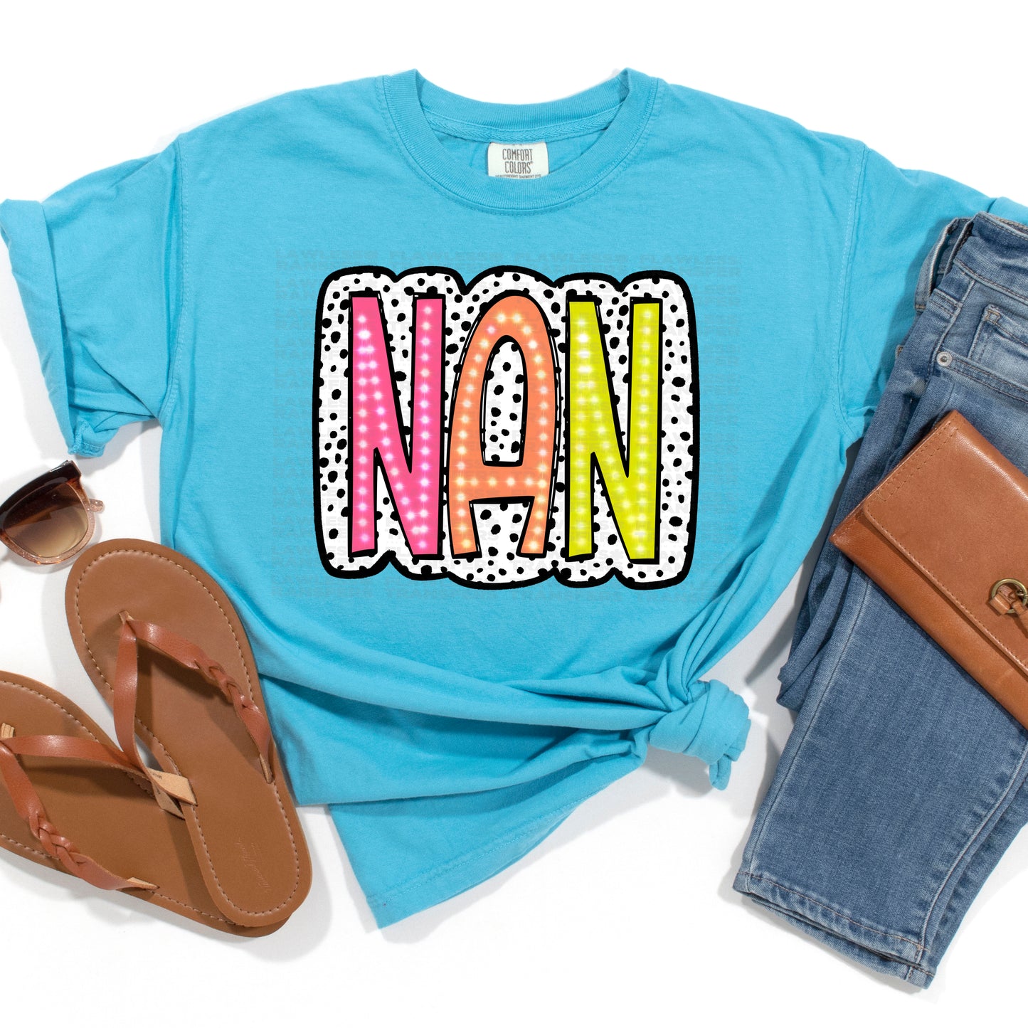 Nan Bright Color Doodle Dalmatian Dots DTF Transfer