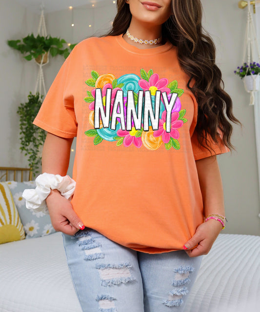 Nanny Bright Floral DTF Transfer