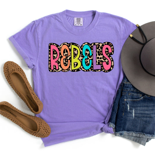 Rebels Bright Color Doodle Leopard Print DTF Transfer