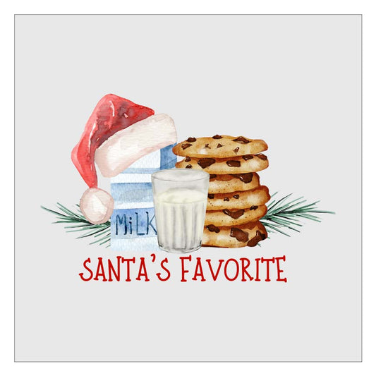 Santa's Favorite Milk And Cookies DTF Transfer