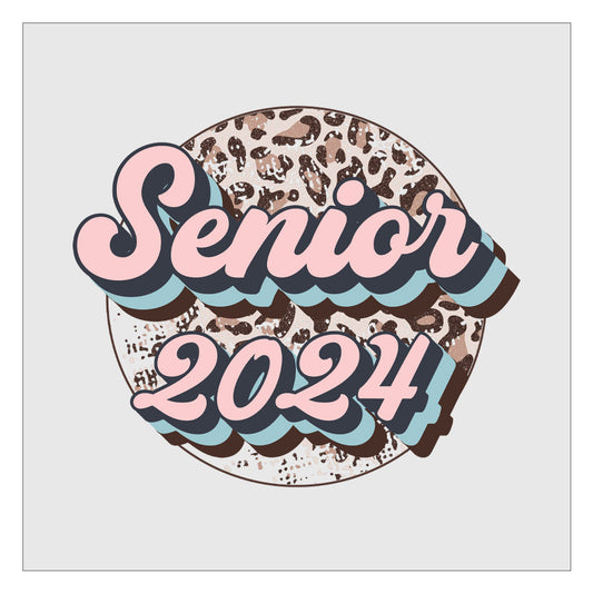 Senior 2024 - Leopard Round DTF Transfer