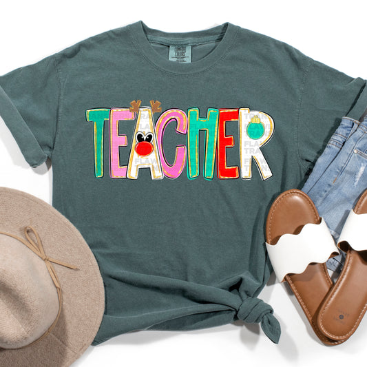 Teacher - Merry Everything Alpha Font DTF Transfer