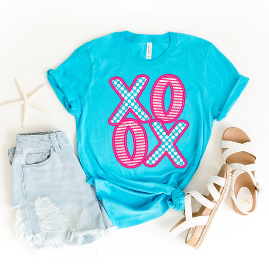 XOXO Blue & Pink #1090 - DTF Transfer