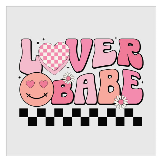 Lover Babe DTF Transfer, Hot Peel, Ready For Press, Direct To Film, Retro Valentines Day DTF Transfers, Glitter DTF Transfers