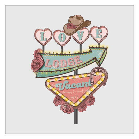 Log Lodge DTF Transfer, Valentines Day DTF, Western Cowgirl, Country Girl, Ready For Press, Hot Peel, Transfer For Shirts, Heat Transfer