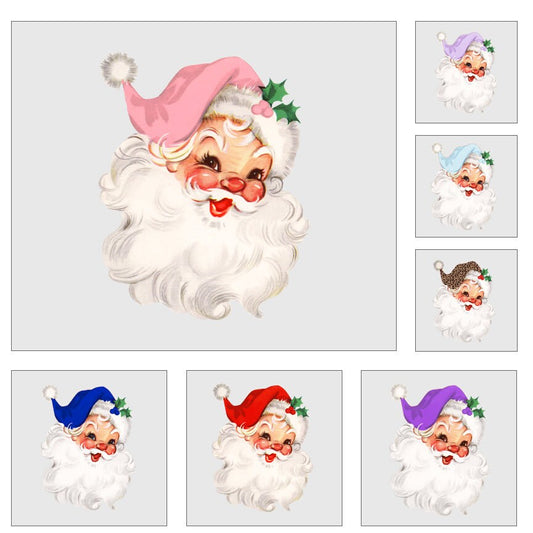 a set of six christmas images with santa claus