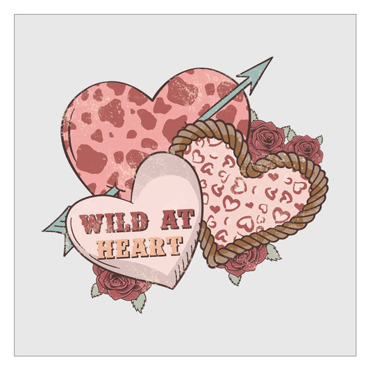 Wild At Heart - Design 1 DTF Transfer, Valentines Day DTF, Western Cowgirl, Country Girl, Ready For Press, Hot Peel, Transfers For Shirts